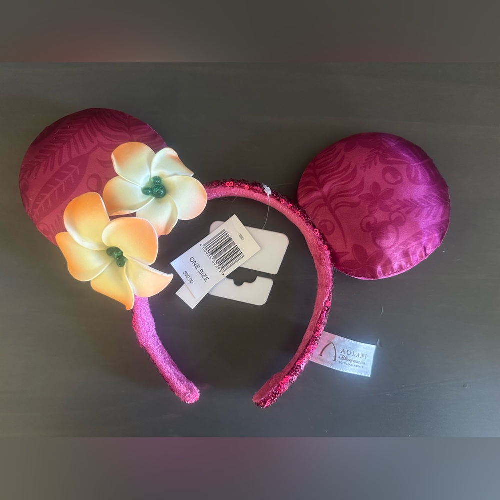 🆕 Disney Aulani Resort Exclusive Plumeria Minnie Ears 🌺🏝️✨